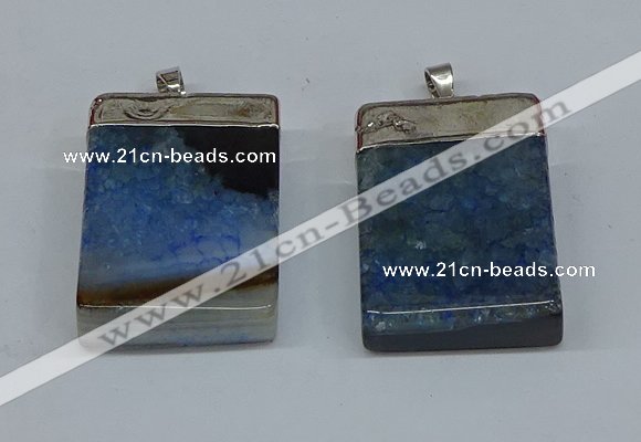 NGP8681 26*36mm rectangle druzy agate pendants wholesale