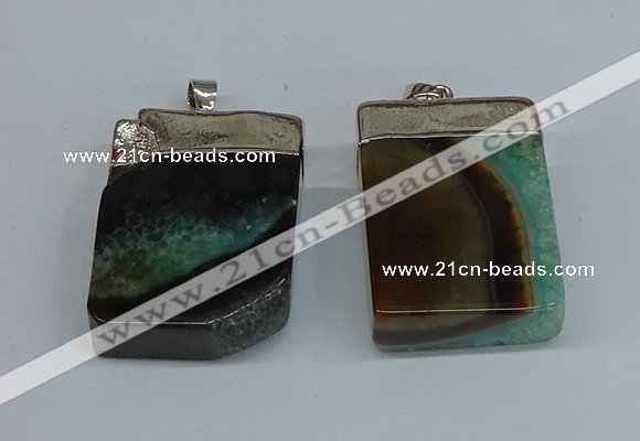 NGP8682 26*36mm rectangle druzy agate pendants wholesale