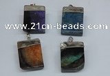 NGP8685 26*36mm rectangle druzy agate pendants wholesale