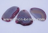 NGP869 5PCS 35-40mm*55-65mm freeform agate gemstone pendants