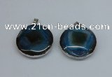 NGP8701 38mm - 40mm flat round agate pendants wholesale