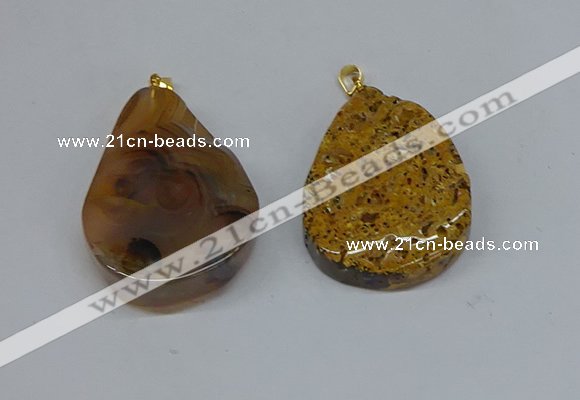 NGP8706 25*40mm – 35*50mm freeform agate pendants wholesale