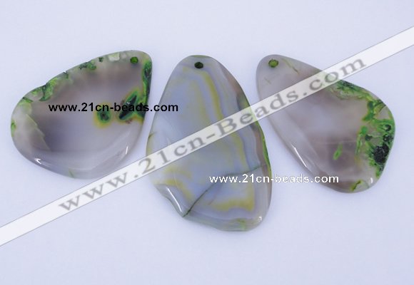 NGP871 5PCS 35-45mm*55-70mm freeform agate gemstone pendants
