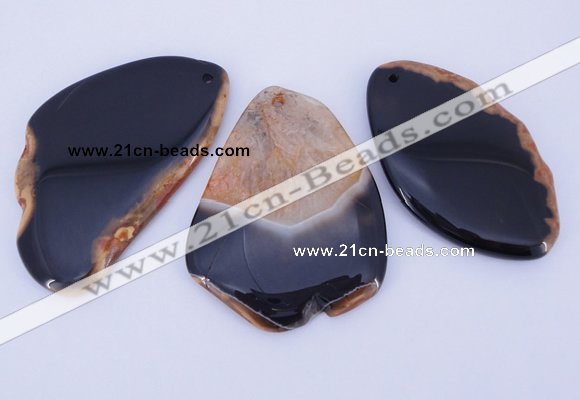 NGP872 5PCS 35-45mm*60-75mm freeform agate gemstone pendants