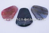 NGP873 5PCS 35-40mm*45-50mm trapezoid agate gemstone pendants