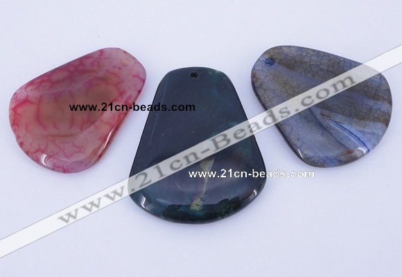 NGP873 5PCS 35-40mm*45-50mm trapezoid agate gemstone pendants