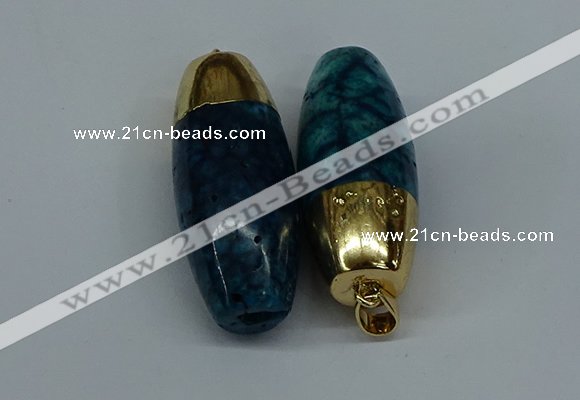 NGP8739 18*44mm rice agate gemstone pendants wholesale