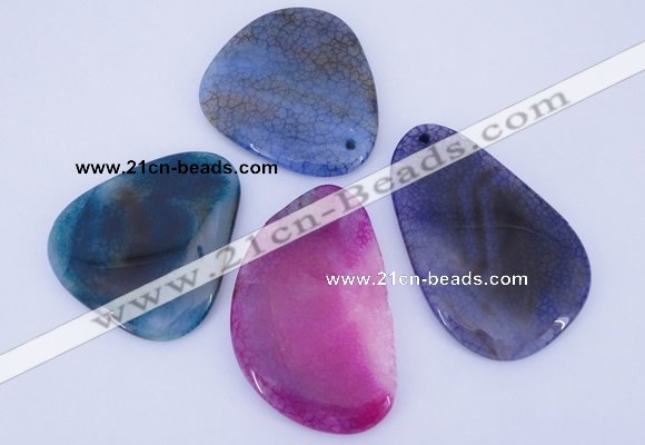 NGP876 5PCS 40-45mm*50-70mm freeform agate gemstone pendants