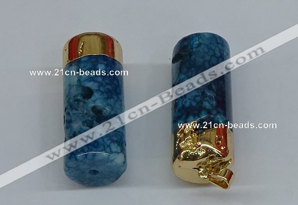 NGP8767 18*40mm tube agate gemstone pendants wholesale