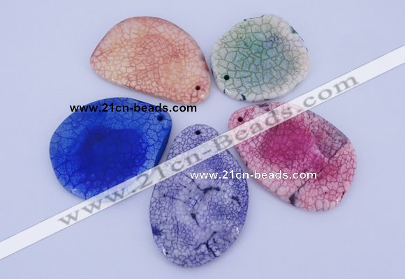 NGP877 5PCS 40-50mm*50-70mm freeform agate gemstone pendants