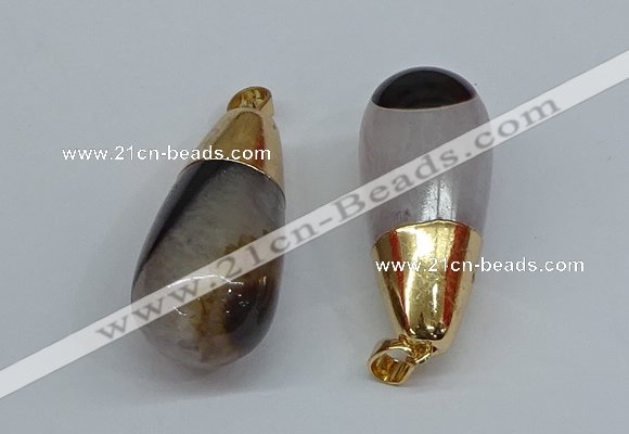 NGP8780 20*43mm teardrop agate gemstone pendants wholesale