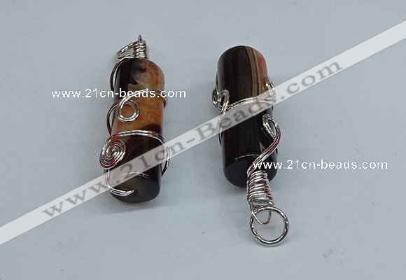 NGP8802 13*40mm tube agate gemstone pendants wholesale