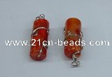 NGP8817 18*45mm tube agate gemstone pendants wholesale