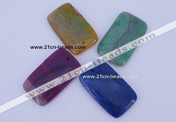 NGP882 5PCS 30*50mm rectangle agate gemstone pendants wholesale