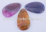 NGP883 5PCS 29*50mm flat teardrop agate gemstone pendants wholesale