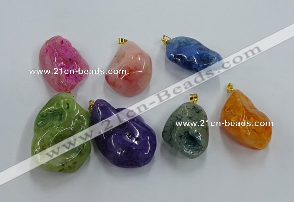 NGP8843 20*25mm - 30*40mm nuggets agate pendants wholesale