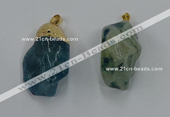 NGP8850 20*25mm - 30*40mm nuggets agate gemstone pendants