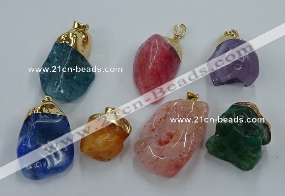 NGP8853 20*25mm - 30*40mm nuggets agate gemstone pendants