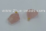 NGP8856 20*25mm - 30*40mm nuggets rose quartz pendants wholesale