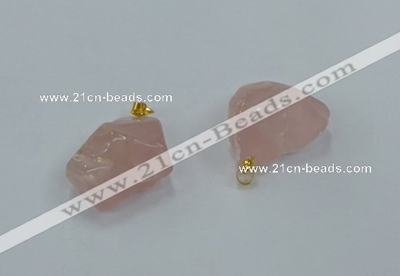 NGP8856 20*25mm - 30*40mm nuggets rose quartz pendants wholesale