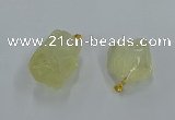 NGP8857 20*25mm - 30*40mm nuggets lemon quartz pendants wholesale