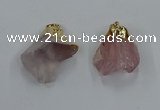 NGP8861 20*25mm - 30*40mm nuggets rose quartz gemstone pendants