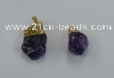 NGP8870 20*25mm - 30*40mm nuggets amethyst gemstone pendants