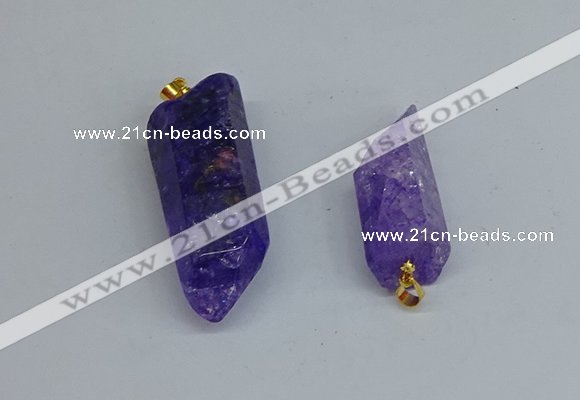 NGP8880 16*38mm - 25*60mm sticks crackle quartz pendants wholesale