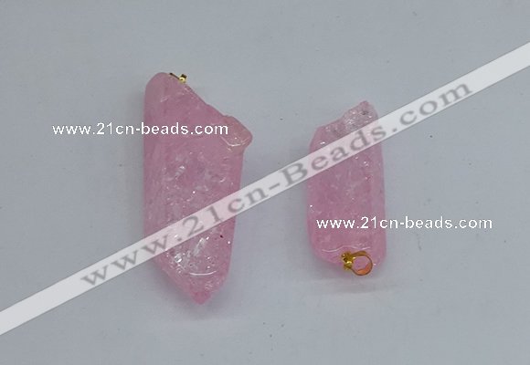 NGP8881 16*38mm - 25*60mm sticks crackle quartz pendants wholesale