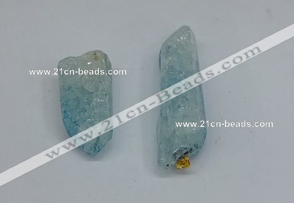 NGP8883 16*38mm - 25*60mm sticks crackle quartz pendants wholesale