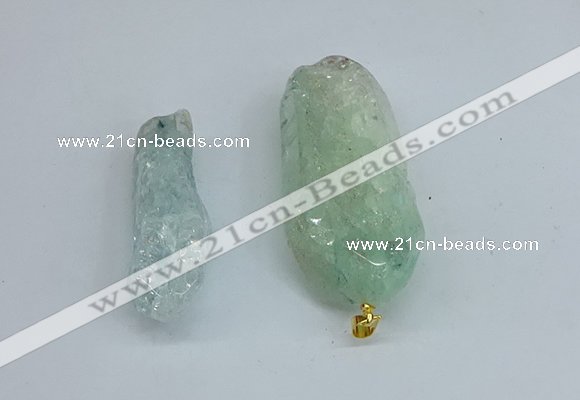 NGP8884 16*38mm - 25*60mm sticks crackle quartz pendants wholesale