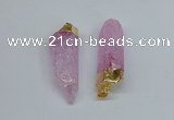 NGP8890 10*35mm - 20*45mm sticks crackle quartz pendants