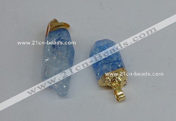 NGP8891 10*35mm - 20*45mm sticks crackle quartz pendants