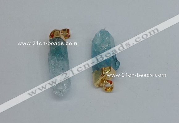 NGP8892 10*35mm - 20*45mm sticks crackle quartz pendants