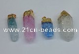 NGP8895 10*35mm - 20*45mm sticks crackle quartz pendants
