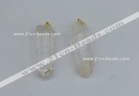 NGP8898 12*40mm - 14*42mm sticks white crystal pendants wholesale