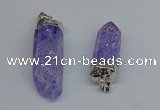 NGP8902 15*40mm - 18*60mm sticks crackle quartz pendants