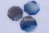 NGP907 5PCS 40*40mm octagonal agate druzy geode gemstone pendants