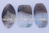 NGP909 5PCS 30mm*50-55mm mixed shape agate druzy geode gemstone pendants