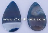 NGP925 5PCS 35*55mm flat teardrop agate druzy geode gemstone pendants