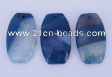 NGP926 5PCS 30*50mm flat drum agate druzy geode gemstone pendants
