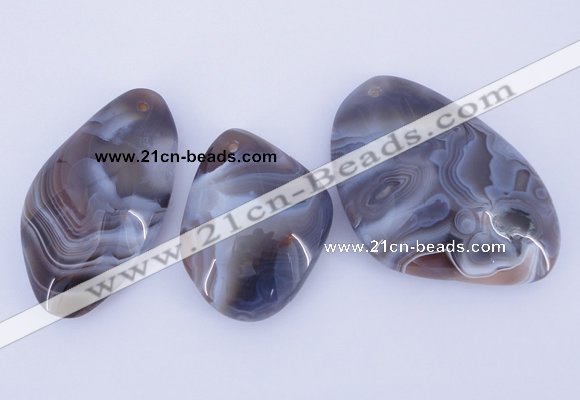 NGP935 2PCS 35-45mm*45-65mm nuggets botswana agate gemstone pendants