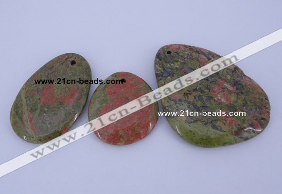 NGP939 5PCS 30-50mm*35-65mm freeform unakite gemstone pendants