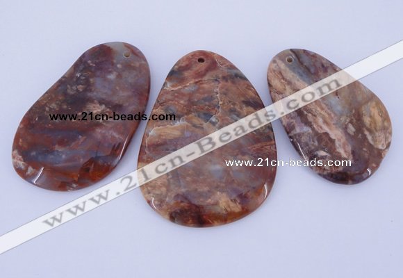 NGP943 5PCS 35-50mm*55-70mm freeform jasper gemstone pendants