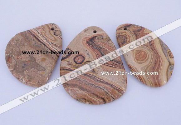 NGP944 5PCS 35-45mm*55-65mm freeform picture jasper gemstone pendants