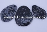 NGP947 5PCS 35-55mm*50-65mm freeform snowflake obsidian gemstone pendants