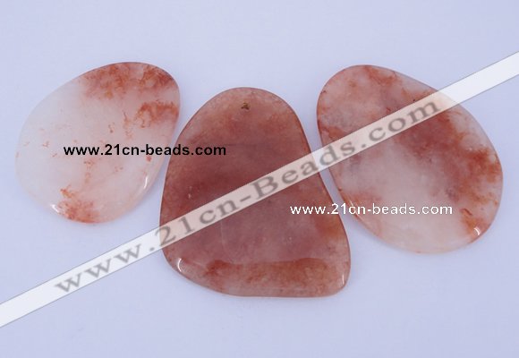 NGP950 5PCS 35-55mm*50-65mm freeform red quartz gemstone pendants