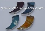 NGP9508 22*60mm - 25*65mm horn agate gemstone pendants wholesale