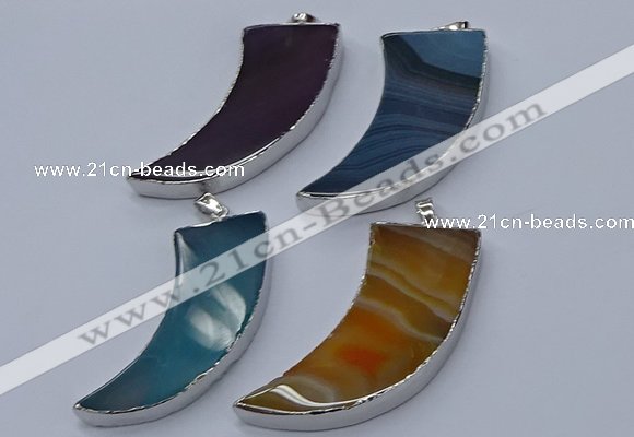 NGP9508 22*60mm - 25*65mm horn agate gemstone pendants wholesale