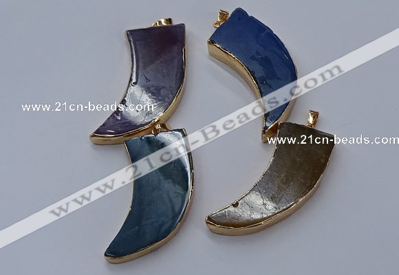 NGP9517 22*60mm - 25*65mm horn agate gemstone pendants wholesale